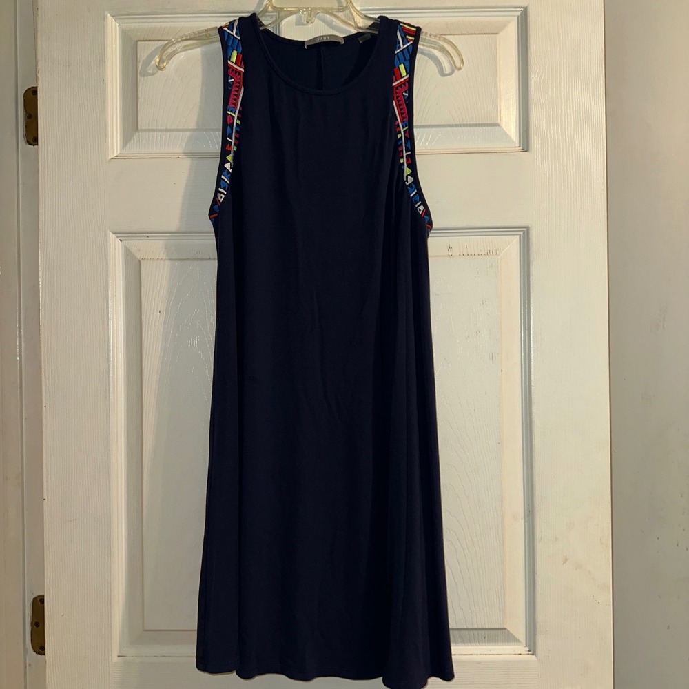 Tart Tank Dress Sleeveless Casual Summer Dress Colorful Trim‎ XS